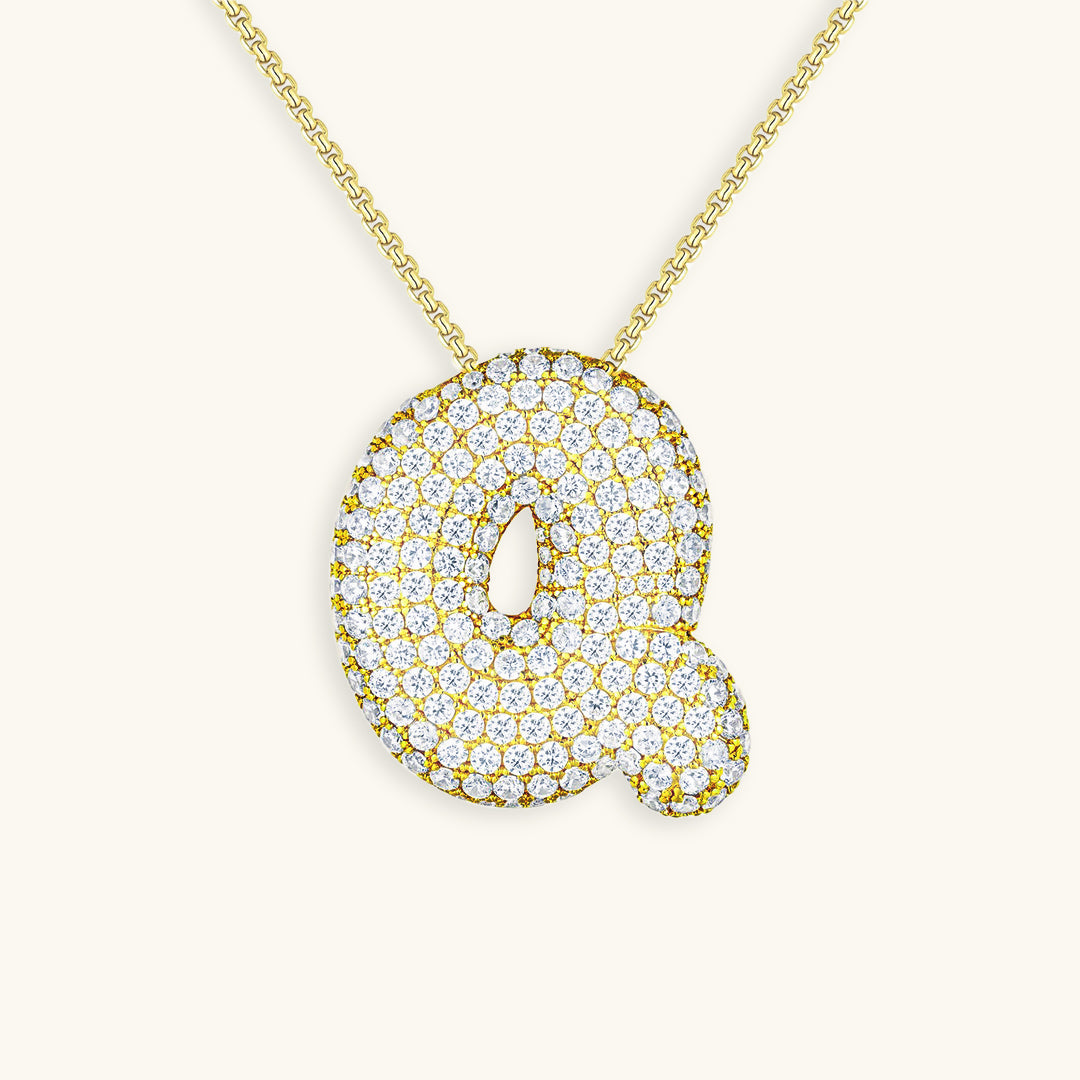 Bubble™ | Collier avec Initiale et Imitation Diamant