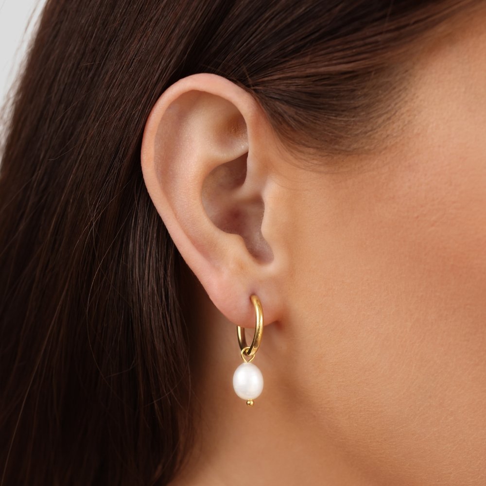 Bella™ | Créoles élégantes avec perle nacrée
