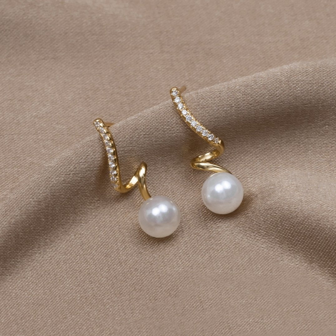 Tamara™ | Boucles d’oreilles ondulées nacrées