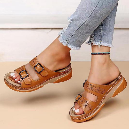 Simona™ | Sandales Orthopédiques en Cuir