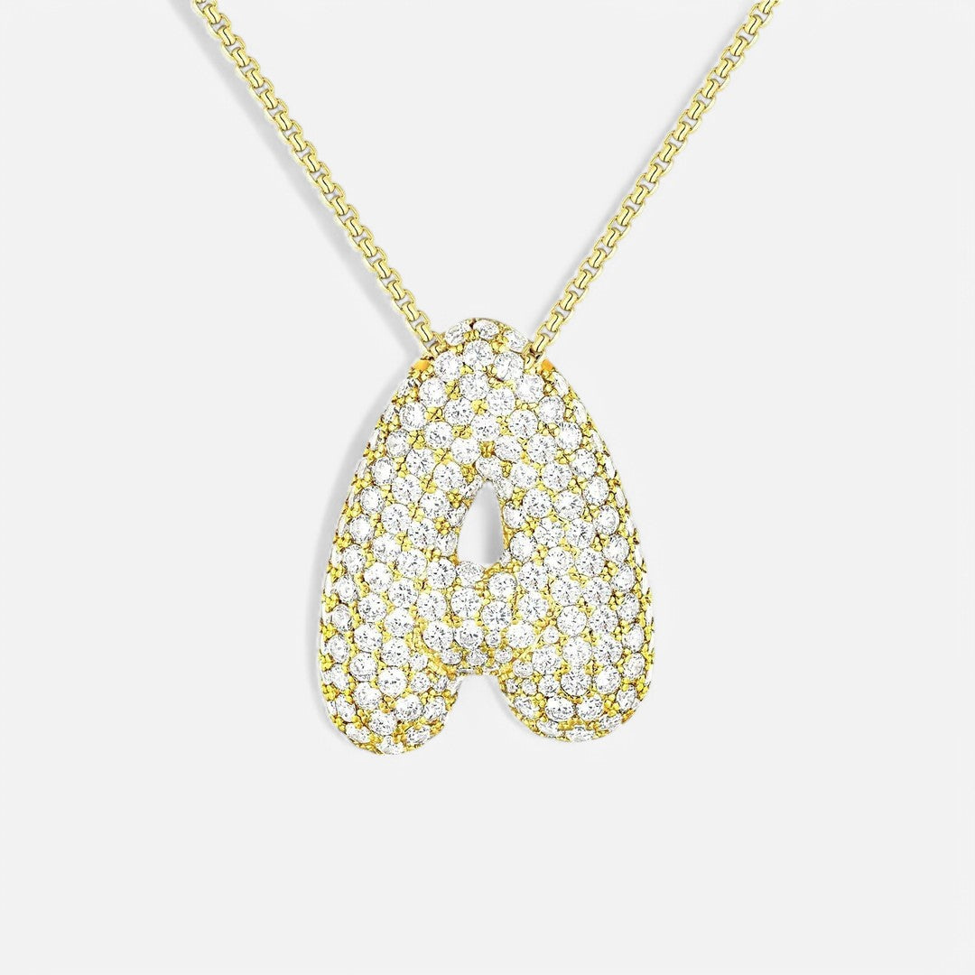 Bubble™ | Collier avec Initiale et Imitation Diamant