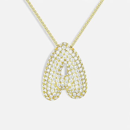 Bubble™ | Collier avec Initiale et Imitation Diamant