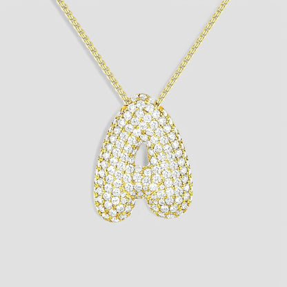 Bubble™ | Collier avec Initiale et Imitation Diamant