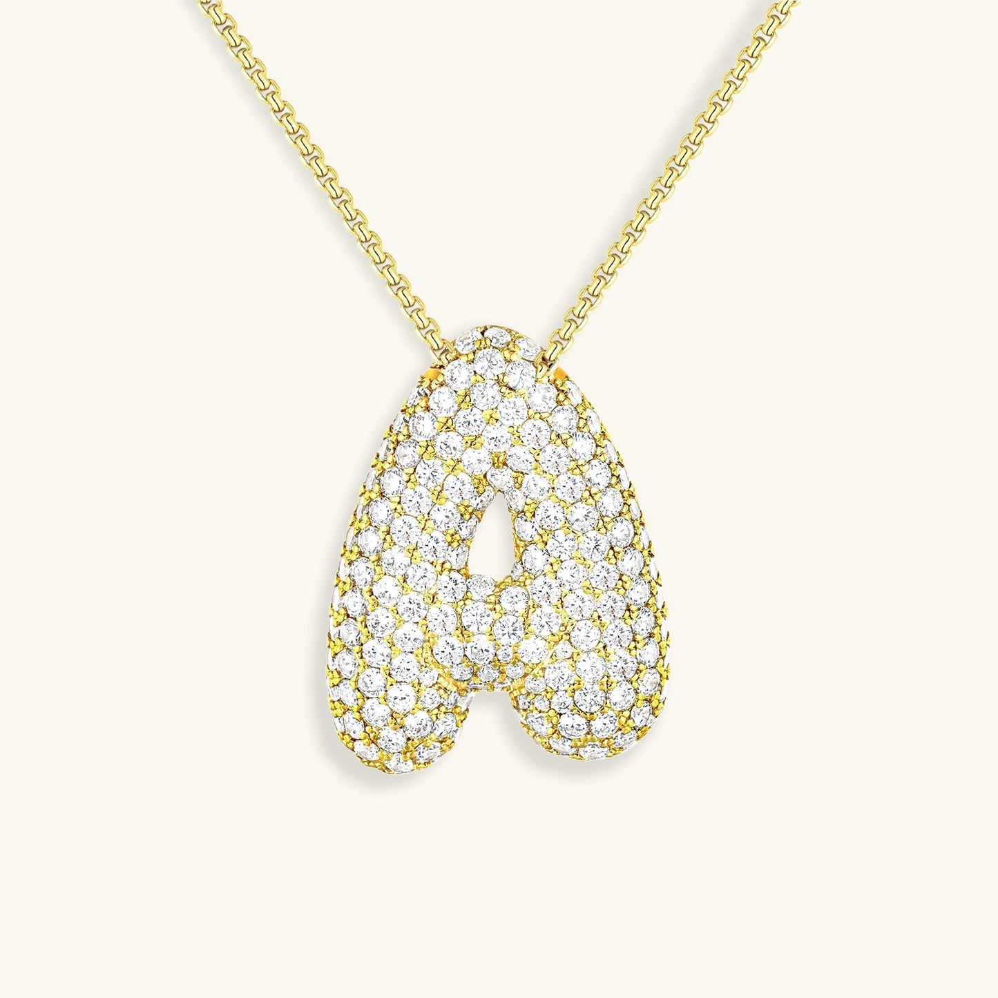 Bubble™ | Collier avec Initiale et Imitation Diamant
