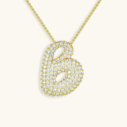 Bubble™ | Collier avec Initiale et Imitation Diamant