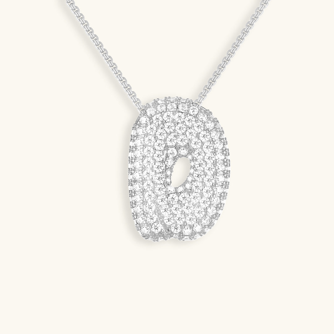 Bubble™ | Collier avec Initiale et Imitation Diamant