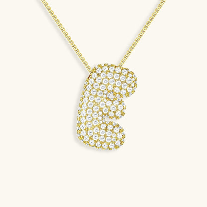 Bubble™ | Collier avec Initiale et Imitation Diamant