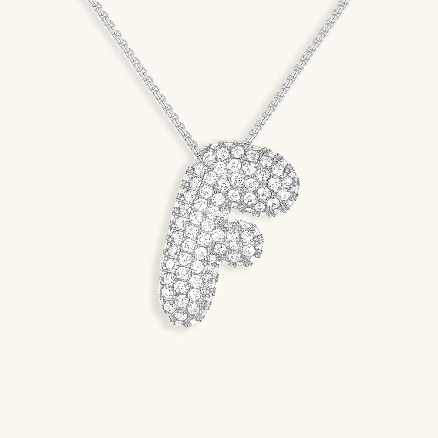 Bubble™ | Collier avec Initiale et Imitation Diamant