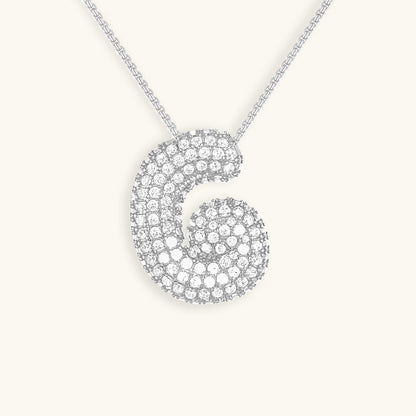 Bubble™ | Collier avec Initiale et Imitation Diamant