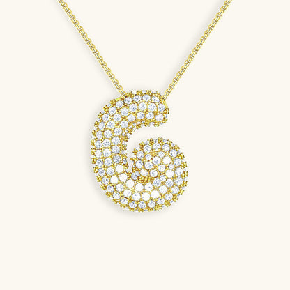 Bubble™ | Collier avec Initiale et Imitation Diamant