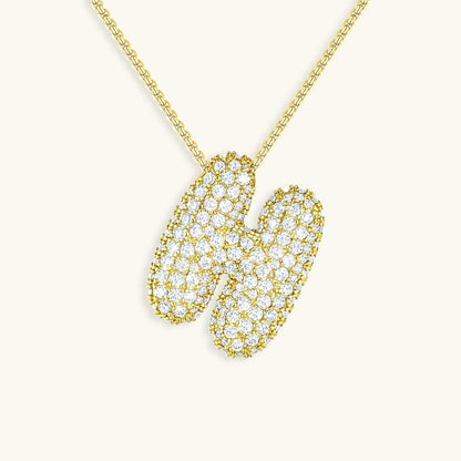 Bubble™ | Collier avec Initiale et Imitation Diamant