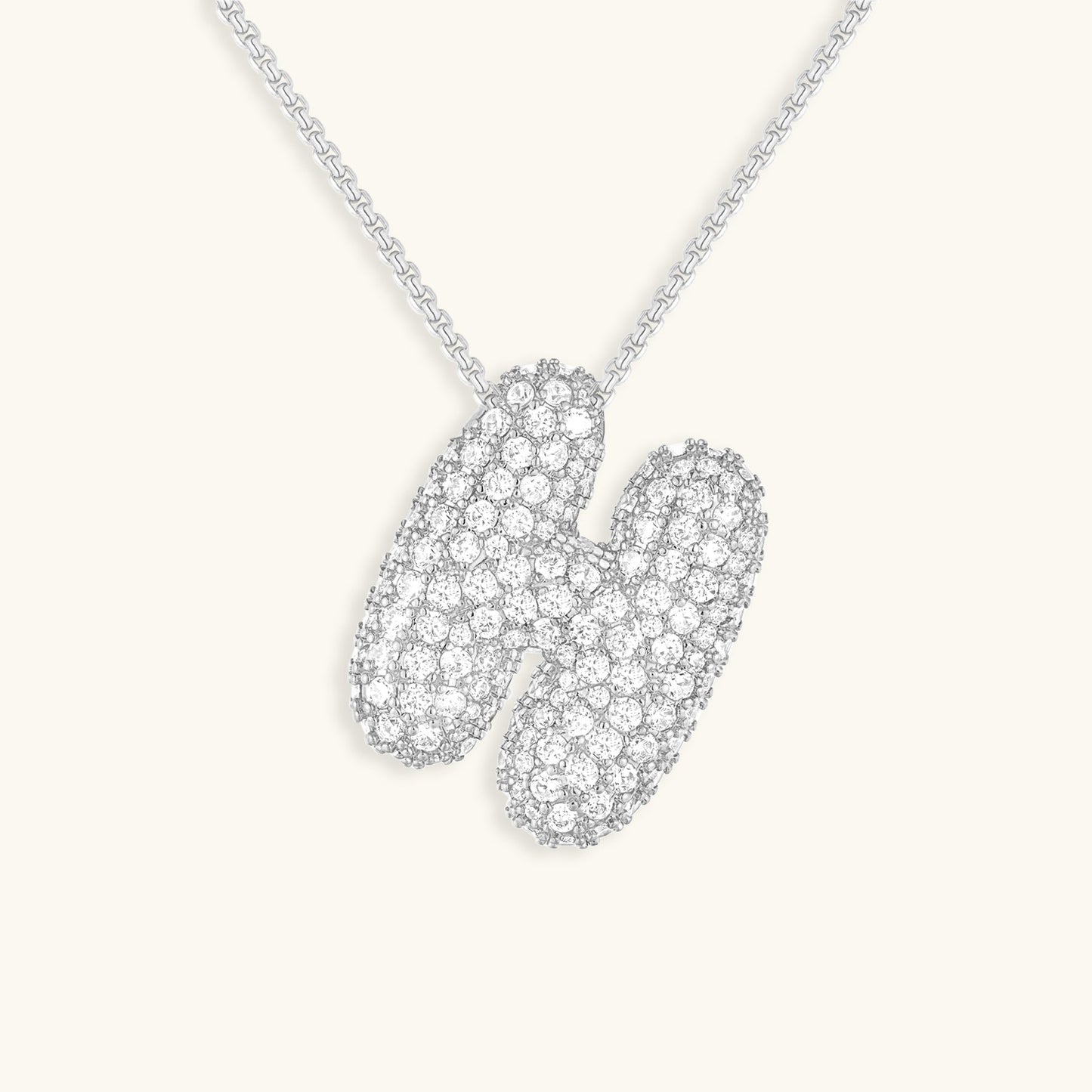 Bubble™ | Collier avec Initiale et Imitation Diamant