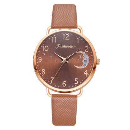 Montre avec cadran à chiffres lunaires et ensemble de bracelets