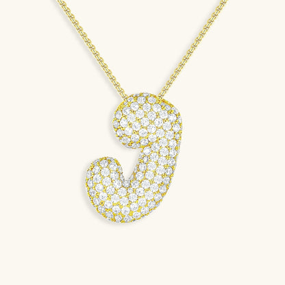 Bubble™ | Collier avec Initiale et Imitation Diamant