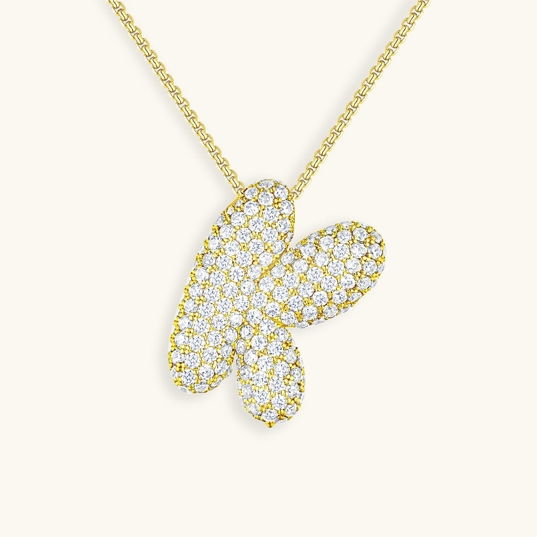 Bubble™ | Collier avec Initiale et Imitation Diamant