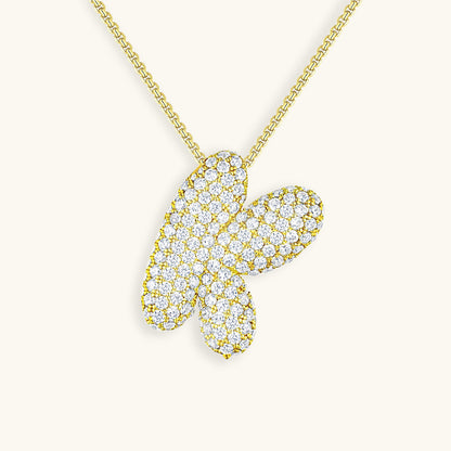Bubble™ | Collier avec Initiale et Imitation Diamant