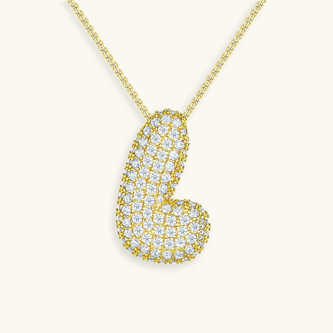 Bubble™ | Collier avec Initiale et Imitation Diamant