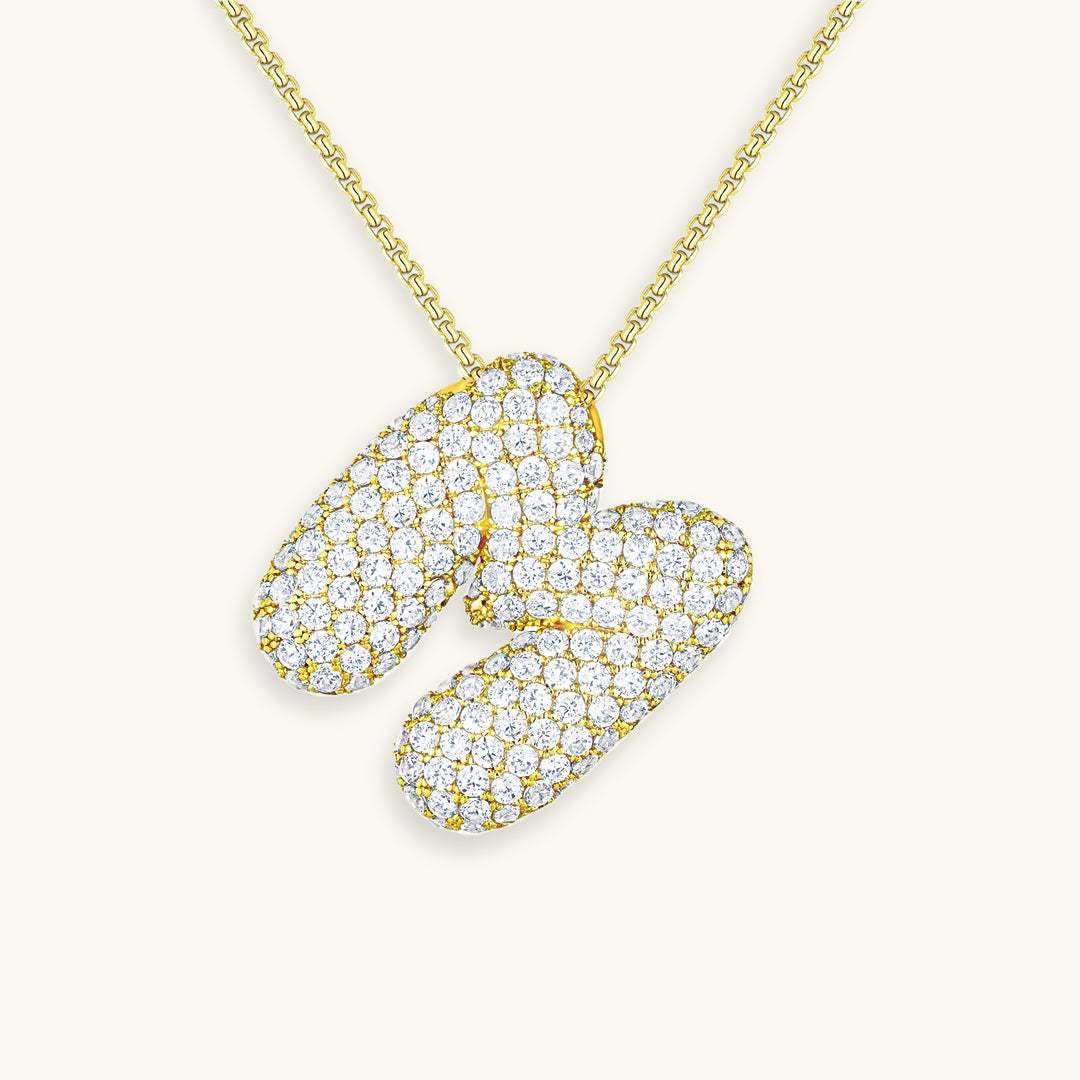 Bubble™ | Collier avec Initiale et Imitation Diamant