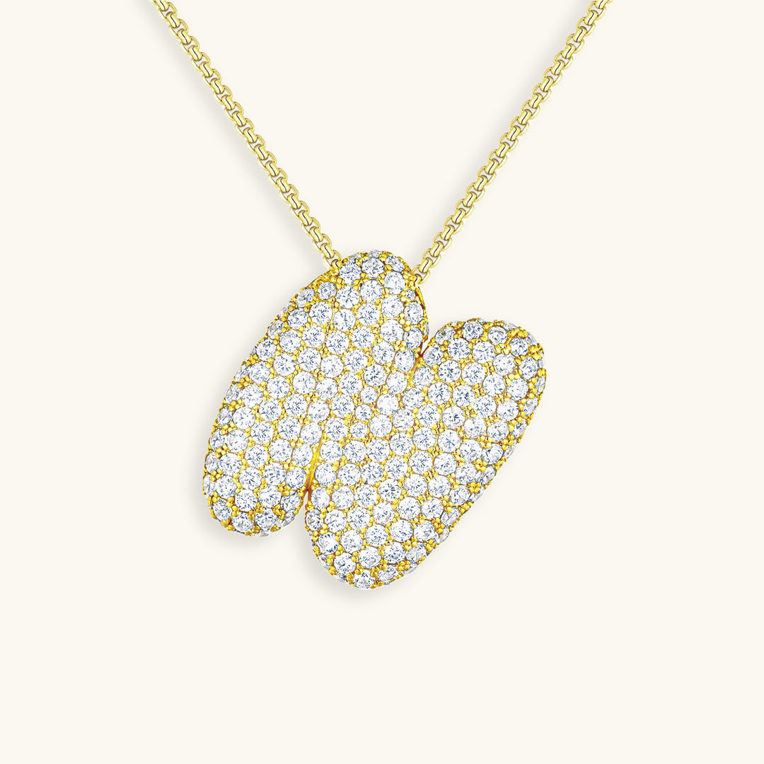 Bubble™ | Collier avec Initiale et Imitation Diamant