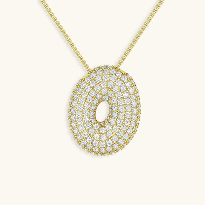 Bubble™ | Collier avec Initiale et Imitation Diamant