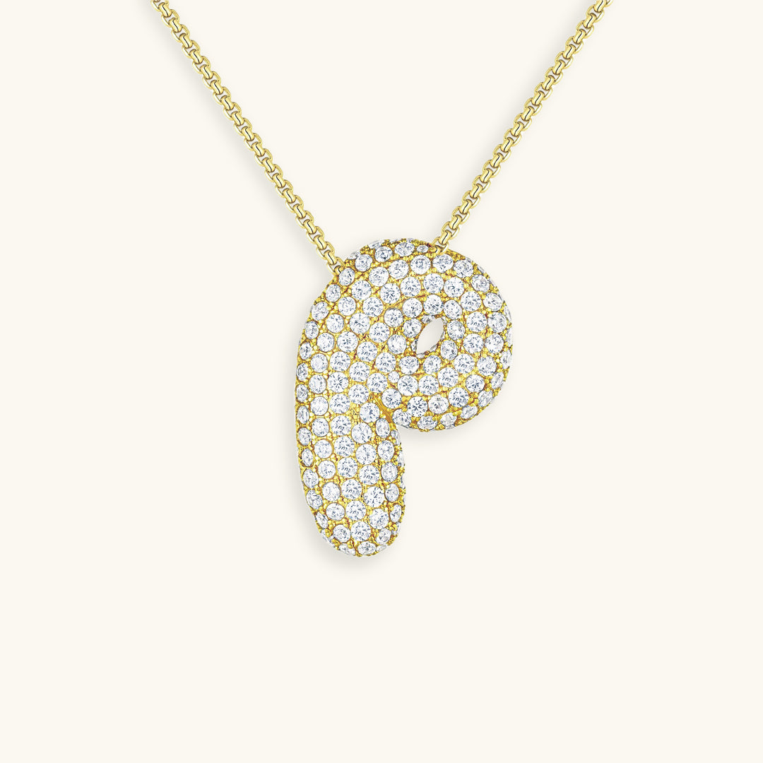 Bubble™ | Collier avec Initiale et Imitation Diamant