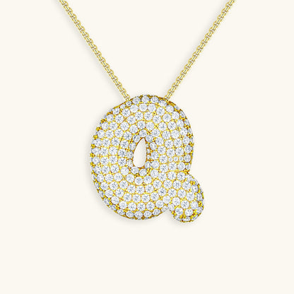 Bubble™ | Collier avec Initiale et Imitation Diamant