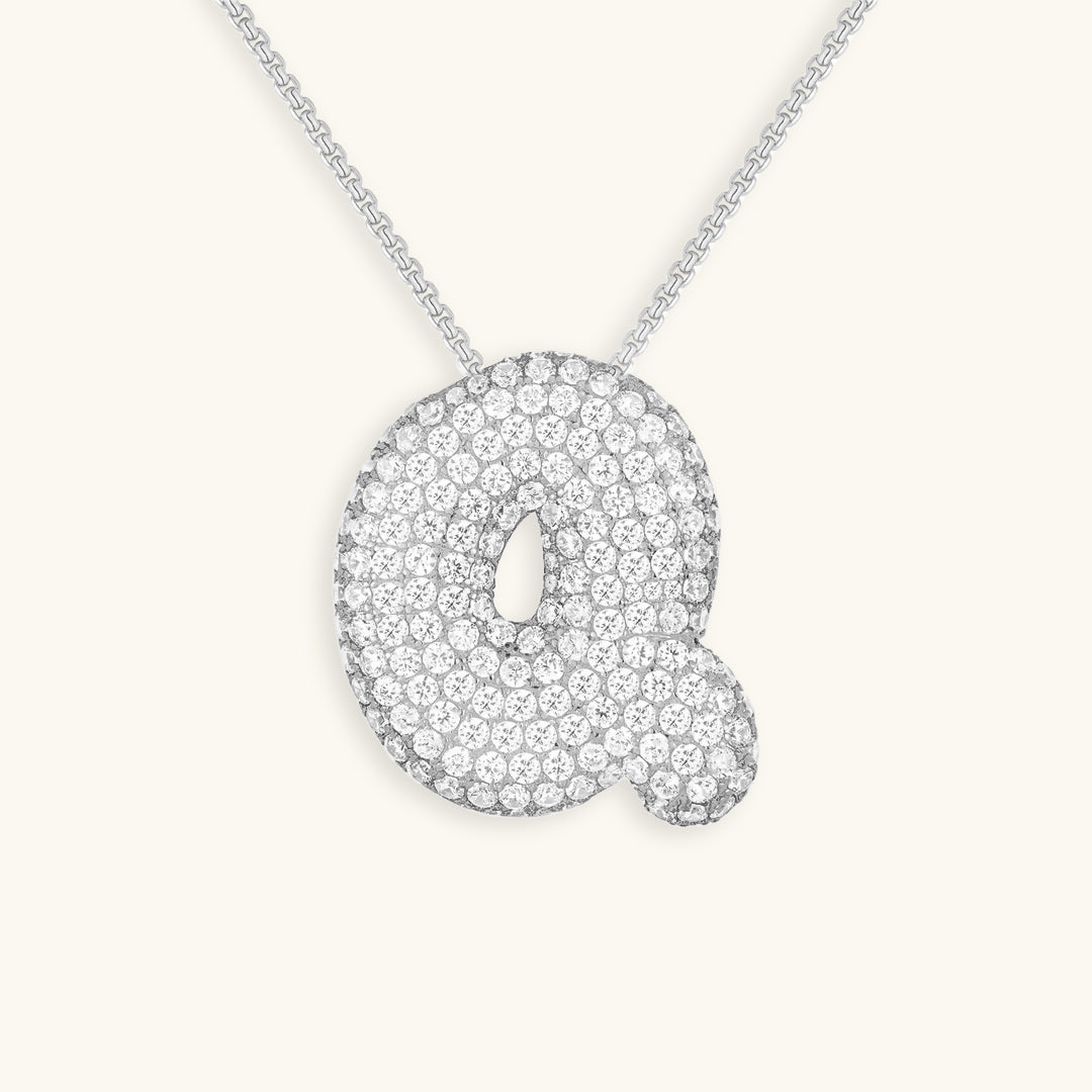 Bubble™ | Collier avec Initiale et Imitation Diamant