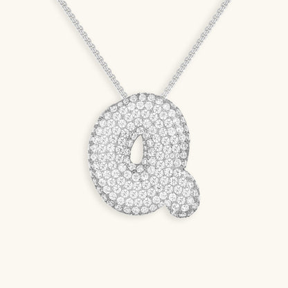 Bubble™ | Collier avec Initiale et Imitation Diamant