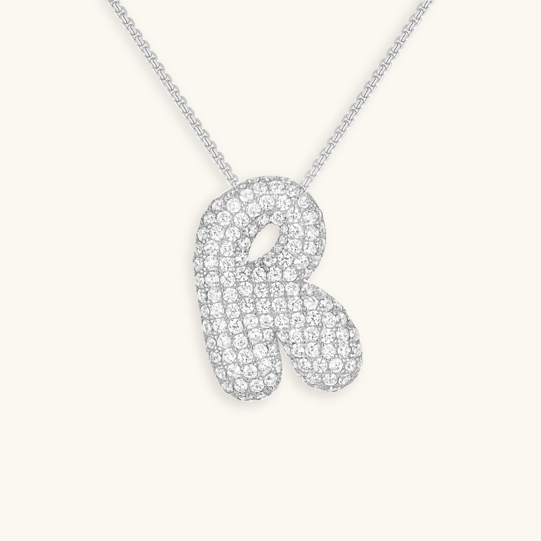 Bubble™ | Collier avec Initiale et Imitation Diamant