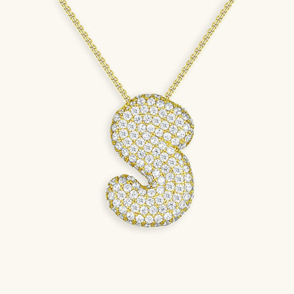 Bubble™ | Collier avec Initiale et Imitation Diamant
