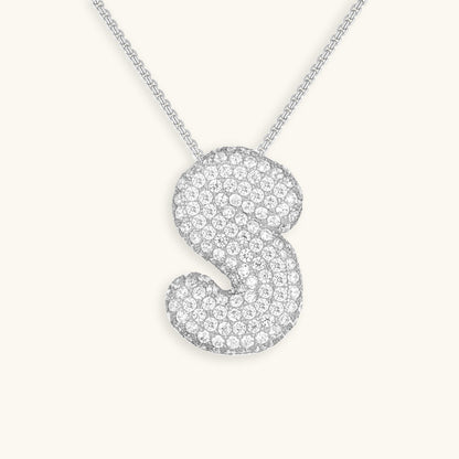 Bubble™ | Collier avec Initiale et Imitation Diamant