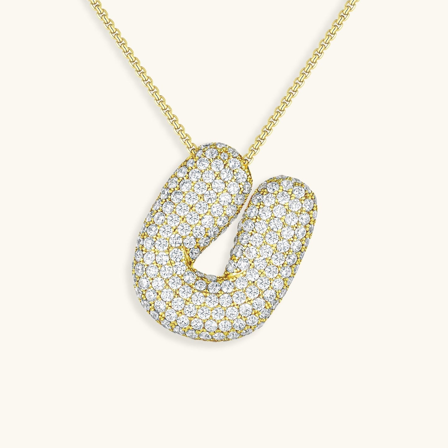 Bubble™ | Collier avec Initiale et Imitation Diamant