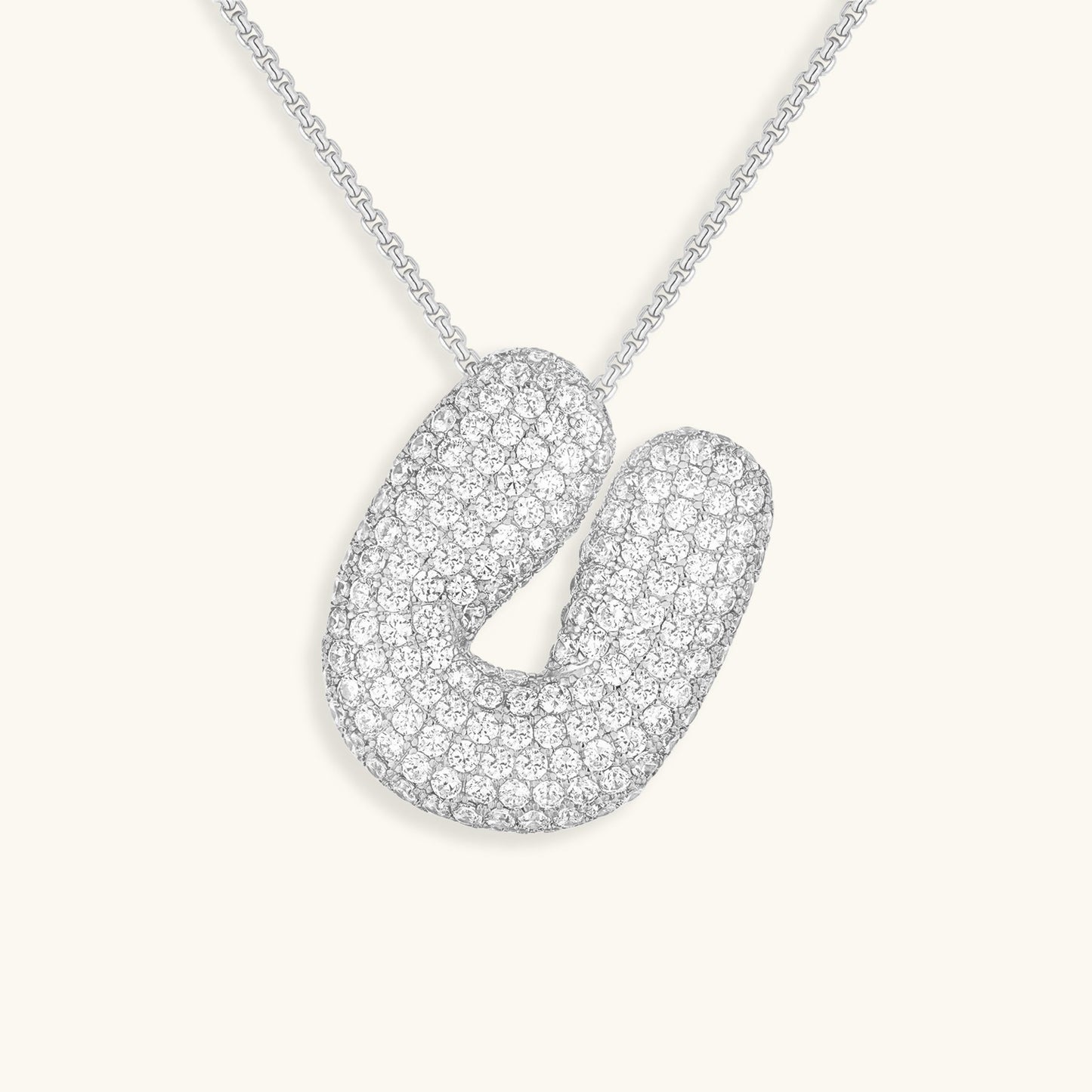 Bubble™ | Collier avec Initiale et Imitation Diamant