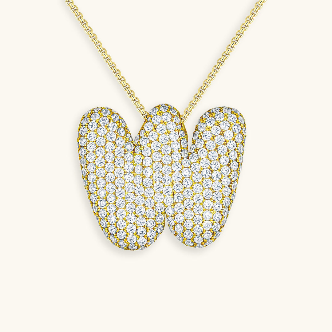 Bubble™ | Collier avec Initiale et Imitation Diamant
