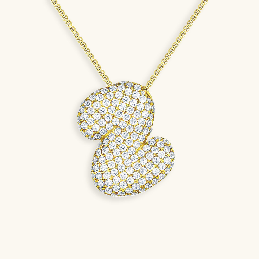 Bubble™ | Collier avec Initiale et Imitation Diamant